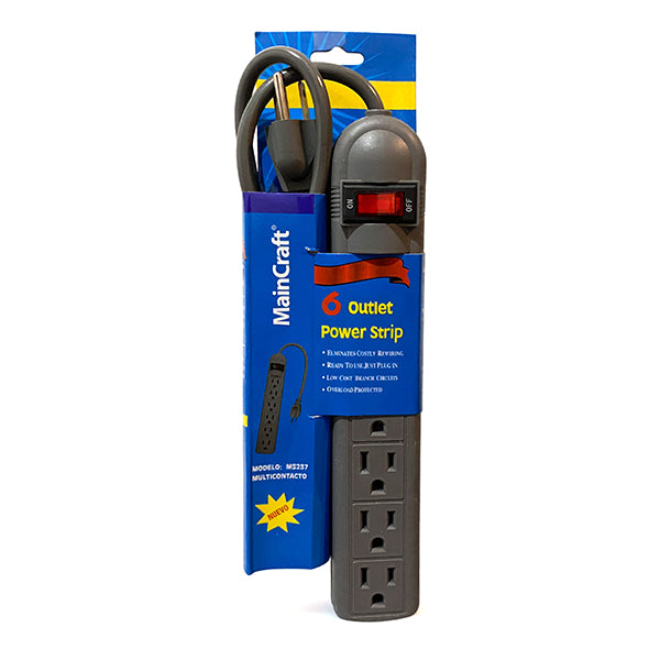 Multicontacto MainCraft de 6 salidas - Paquete de 5 piezas