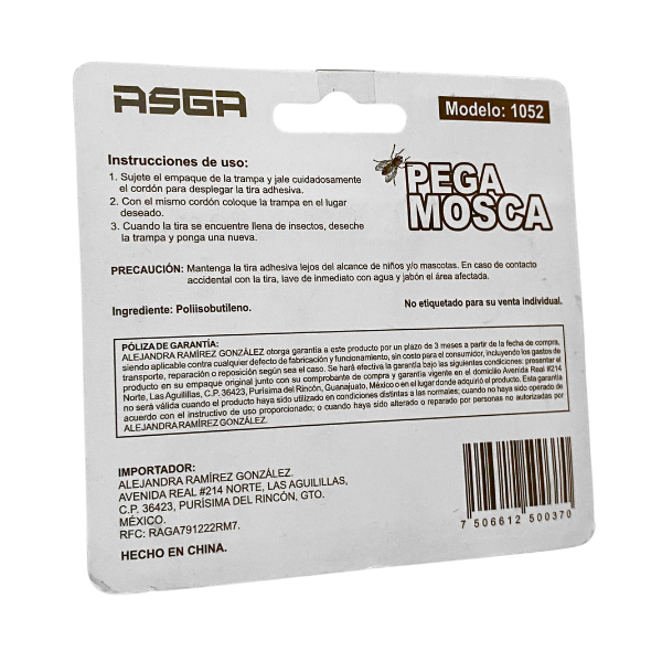 Pega Mosca ASGA – 10 paquetes de 4 piezas c/u