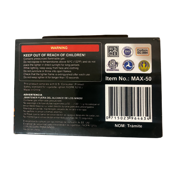 Encendedores LORD Surtidos Flama Ajustable con Seguro Infantil - Caja con 50 piezas